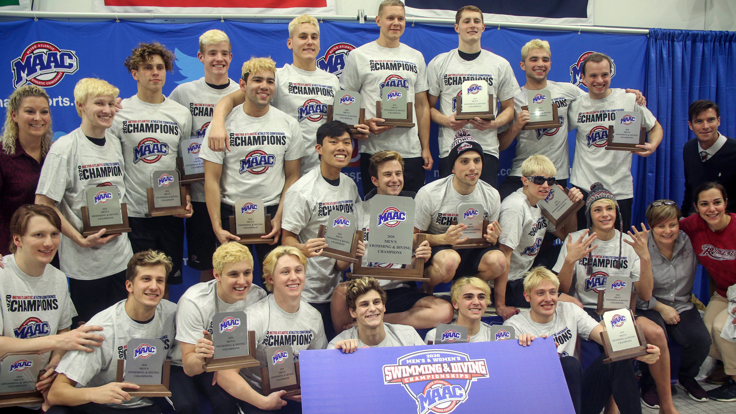 Men's Swimming & Diving captures 9th straight MAAC Championship Rider University